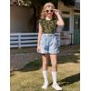 Arshiner Girls T Shirts Cap Sleeves Casual Summer Tops Crewneck Tank Loose Fit Fashion Blouse Tee(Camo)