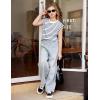 Arshiner Girls T Shirts Cap Sleeves Casual Summer Tops Crewneck Tank Loose Fit Fashion Blouse Tee(Navy Blue Stripe)
