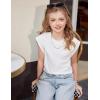 Arshiner Girls T Shirts Cap Sleeves Casual Summer Tops Crewneck Tank Loose Fit Fashion Blouse Tee(White)