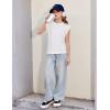 Arshiner Girls T Shirts Cap Sleeves Casual Summer Tops Crewneck Tank Loose Fit Fashion Blouse Tee(White)