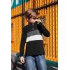 Arshiner Kids Boys Henley Shirts Cotton Long Sleeve Crewneck T-Shirts Color Block Tee Tops 3-12 Years(Black)