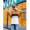 Arshiner Kids Boys Henley Shirts Cotton Long Sleeve Crewneck T-Shirts Color Block Tee Tops 3-12 Years(Light Brown)