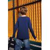 Arshiner Kids Boys Henley Shirts Cotton Long Sleeve Crewneck T-Shirts Color Block Tee Tops 3-12 Years(Navy Blue)