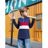Arshiner Kids Boys Henley Shirts Cotton Long Sleeve Crewneck T-Shirts Color Block Tee Tops 3-12 Years(Navy Blue)
