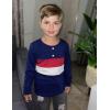 Arshiner Kids Boys Henley Shirts Cotton Long Sleeve Crewneck T-Shirts Color Block Tee Tops 3-12 Years(Navy Blue)