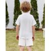Arshiner Toddler Boys 2 Piece Set Short Sleeve Button Down Shirt and Shorts Vacation Texture Outfits with Pocket 2-8 Years(White)