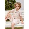 Arshiner Toddler Boys 2 Piece Summer Outfits Waffle Knit Short Sleeve Button Down Shirt & Casual Shorts Sets Size 2-7(Champagne)