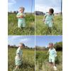 Arshiner Toddler Boys 2 Piece Summer Outfits Waffle Knit Short Sleeve Button Down Shirt & Casual Shorts Sets Size 2-7(Light Green)