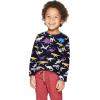 Arshiner Toddler Boys 3 Pack Long-Sleeve Henley T-Shirts Casual Cotton Graphic Shirt for 2-9 Years(Black/Black Print/Grey Print)