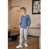 Arshiner Toddler Boys 3 Pack Long-Sleeve Henley T-Shirts Casual Cotton Graphic Shirt for 2-9 Years(Grey/Navy Blue Stripe/Orange Print)