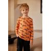 Arshiner Toddler Boys 3 Pack Long-Sleeve Henley T-Shirts Casual Cotton Graphic Shirt for 2-9 Years(Grey/Navy Blue Stripe/Orange Print)
