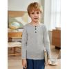 Arshiner Toddler Boys 3 Pack Long-Sleeve Henley T-Shirts Casual Cotton Graphic Shirt for 2-9 Years(Light Blue/Red/Grey)