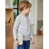 Arshiner Toddler Boys 3 Pack Long-Sleeve Henley T-Shirts Casual Cotton Graphic Shirt for 2-9 Years(Light Blue/Red/Grey)