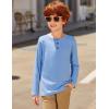 Arshiner Toddler Boys 3 Pack Long-Sleeve Henley T-Shirts Casual Cotton Graphic Shirt for 2-9 Years(Light Blue/Red/Grey)