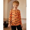 Arshiner Toddler Boys 3 Pack Long-Sleeve Henley T-Shirts Casual Cotton Graphic Shirt for 2-9 Years(Orange Print/Blue/Gray)