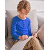 Arshiner Toddler Boys 3 Pack Long-Sleeve Henley T-Shirts Casual Cotton Graphic Shirt for 2-9 Years(Royal Blue/White/Navy)
