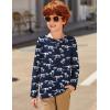Arshiner Toddler Boys 3 Pack Long-Sleeve Henley T-Shirts Casual Cotton Graphic Shirt for 2-9 Years(White/Navy Blue)