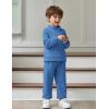 Arshiner Toddler Boys Letter Embroidery Half Zip Sweatshirt & Pants Set Fuzzy Fleece Fall Winter Outfits 2~6 Years(Blue)