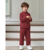 Arshiner Toddler Boys Letter Embroidery Half Zip Sweatshirt & Pants Set Fuzzy Fleece Fall Winter Outfits 2~6 Years(Burgundy)