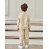 Arshiner Toddler Boys Letter Embroidery Half Zip Sweatshirt & Pants Set Fuzzy Fleece Fall Winter Outfits 2~6 Years(Khaki)