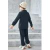 Arshiner Toddler Boys Letter Embroidery Half Zip Sweatshirt & Pants Set Fuzzy Fleece Fall Winter Outfits 2~6 Years(Navy Blue)