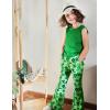 Arshiner Toddler Girl Clothes 2 Piece Outfits Side Adjustable Drawstrings Tank Tops and Flare Leggings Pant Set(Green Shamrock)