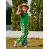 Arshiner Toddler Girl Clothes 2 Piece Outfits Side Adjustable Drawstrings Tank Tops and Flare Leggings Pant Set(Green Shamrock)