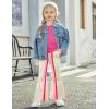 Arshiner Toddler Girl Clothes 2 Piece Outfits Side Adjustable Drawstrings Tank Tops and Flare Leggings Pant Set(Hot Pink Strips)