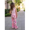 Arshiner Toddler Girl Clothes 2 Piece Outfits Side Adjustable Drawstrings Tank Tops and Flare Leggings Pant Set(Pink Floral)