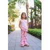 Arshiner Toddler Girl Clothes 2 Piece Outfits Side Adjustable Drawstrings Tank Tops and Flare Leggings Pant Set(Pink Floral)