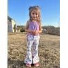 Arshiner Toddler Girl Clothes 2 Piece Outfits Side Adjustable Drawstrings Tank Tops and Flare Leggings Pant Set(Purple Butterfly)