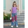 Arshiner Toddler Girl Clothes 2 Piece Outfits Side Adjustable Drawstrings Tank Tops and Flare Leggings Pant Set(Purple Leopard)
