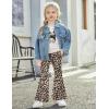 Arshiner Toddler Girl Clothes 2 Piece Outfits Side Adjustable Drawstrings Tank Tops and Flare Leggings Pant Set(White Leopard)