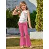 Arshiner Toddler Girl Clothes 2 Piece Outfits Side Adjustable Drawstrings Tank Tops and Flare Leggings Pant Set(White Rose Red)