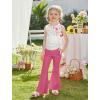 Arshiner Toddler Girl Clothes 2 Piece Outfits Side Adjustable Drawstrings Tank Tops and Flare Leggings Pant Set(White Rose Red)