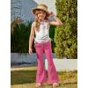 Arshiner Toddler Girl Clothes 2 Piece Outfits Side Adjustable Drawstrings Tank Tops and Flare Leggings Pant Set(White Rose Red)