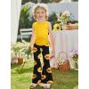 Arshiner Toddler Girl Clothes 2 Piece Outfits Side Adjustable Drawstrings Tank Tops and Flare Leggings Pant Set(Yellow Sunflower)