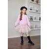 Arshiner Toddler Girl Clothes Long Sleeve Pullover Sweatshirt and Tutu Skirt 2 Piece Outfits Kids Clothing Set Party Dress(Light Pink)