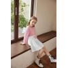 Arshiner Toddler Girl Skirt Set 2Pcs Outfits Puff Sleeve Knit Tops and Flared Mini Skirts with Bowknot Kids Cute Clothes 1-6(White&pink)