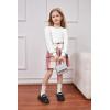 Arshiner Toddler Girl Skirt Set 2Pcs Outfits Puff Sleeve Knit Tops and Flared Mini Skirts with Bowknot Kids Cute Clothes 1-6(White&pink Plaid)