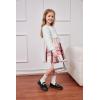 Arshiner Toddler Girl Skirt Set 2Pcs Outfits Puff Sleeve Knit Tops and Flared Mini Skirts with Bowknot Kids Cute Clothes 1-6(White&pink Plaid)