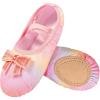 Arshiner Ballet Shoes for Girls Canvas Ballet Slippers Dance Shoes with Elastic Band for Toddler/Little Kid/Big Kid(Shiny Rainbow)