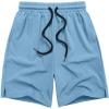 Arshiner Boys Athletic Shorts Kids Youth Quick Dry Summer Shorts Running Hiking Casual with Pockets 5-13 Years(Light Blue)