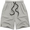 Arshiner Boys Athletic Shorts Kids Youth Quick Dry Summer Shorts Running Hiking Casual with Pockets 5-13 Years(Light Grey)