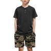 Arshiner Boy’s Henley T-Shirt and Camo Shorts Set 2 Pieces Summer Clothing Outfits 5-6 Years