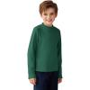 Arshiner Boys Long Sleeve Turtleneck T-Shirt Solid Color Warm Tee Tops Casual Thermal Pullover for Kids 5-12 Years(Dark Green)