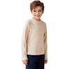 Arshiner Boys Long Sleeve Turtleneck T-Shirt Solid Color Warm Tee Tops Casual Thermal Pullover for Kids 5-12 Years(Khaki)