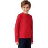 Arshiner Boys Long Sleeve Turtleneck T-Shirt Solid Color Warm Tee Tops Casual Thermal Pullover for Kids 5-12 Years(Red)