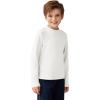 Arshiner Boys Long Sleeve Turtleneck T-Shirt Solid Color Warm Tee Tops Casual Thermal Pullover for Kids 5-12 Years(White)