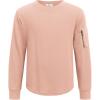 Arshiner Boy’s Loose Long Sleeve Solid/Tie-Dyed Print Curve Hem T Shirt for 5-12 Years(Pink)